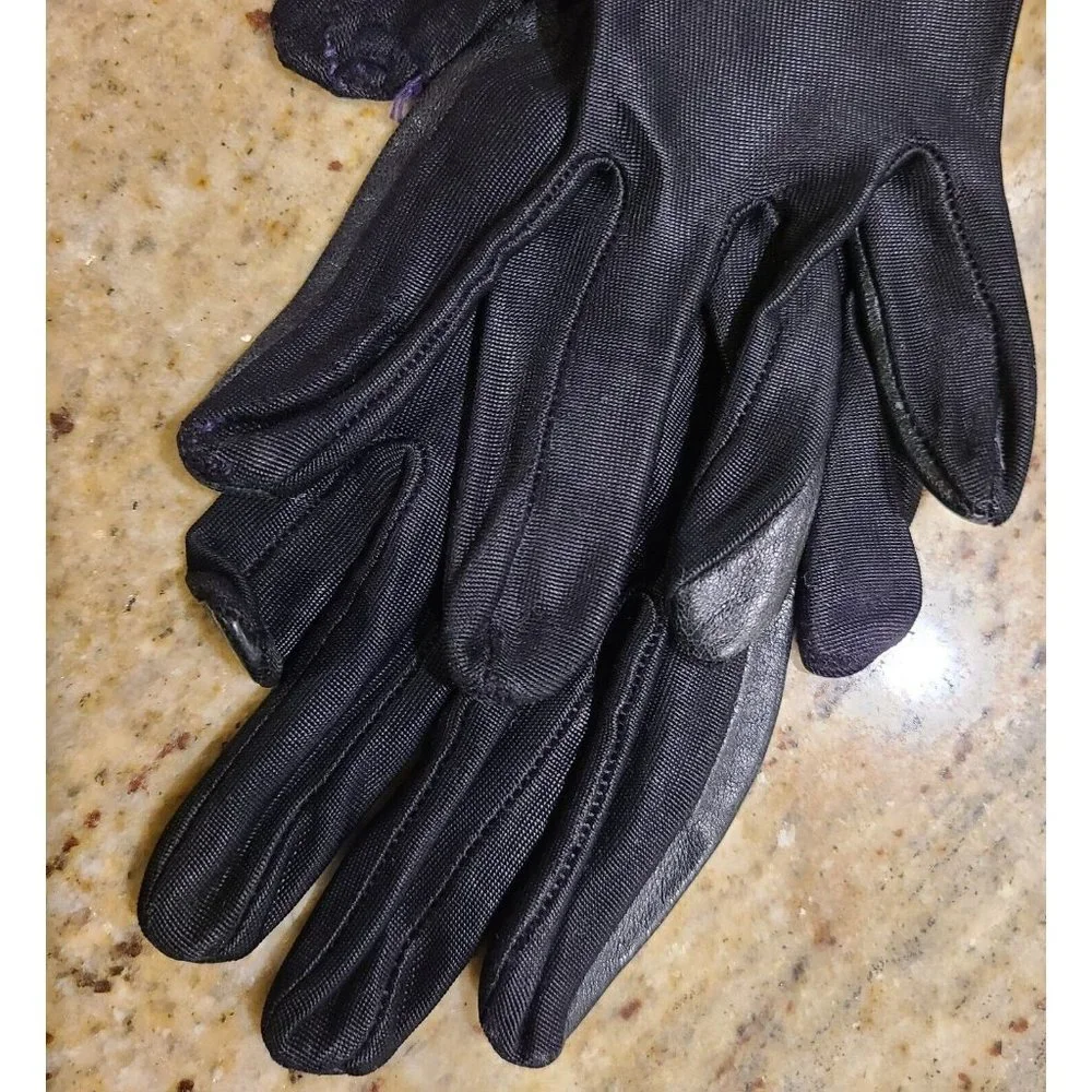 Vintage Size XS 6 Lady Gay Black Leather Stretch Formal 9.5